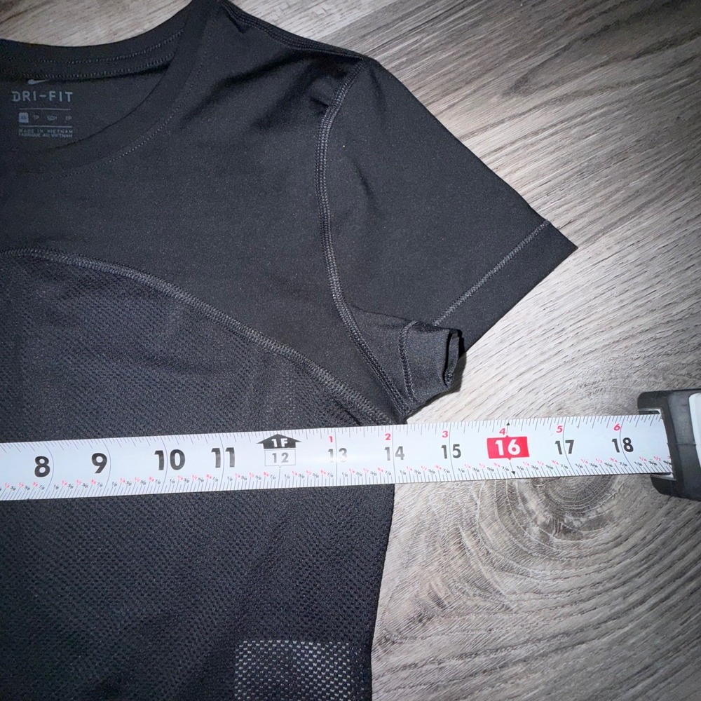 Nike Pro Set XS Black Dri-FIT Crop Top Leggings Mesh Logo Athleisure Gymwear - Picture 13 of 16